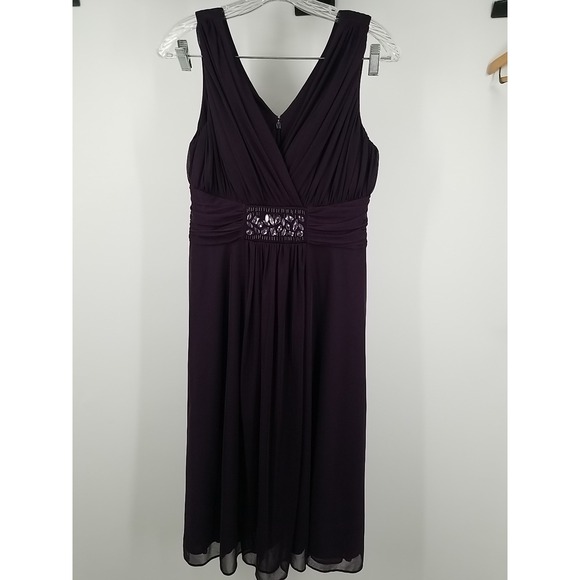 Jessica Howard Evenings Womens Dress Purple Size 8 Sleeveless Back Zip - Picture 1 of 7